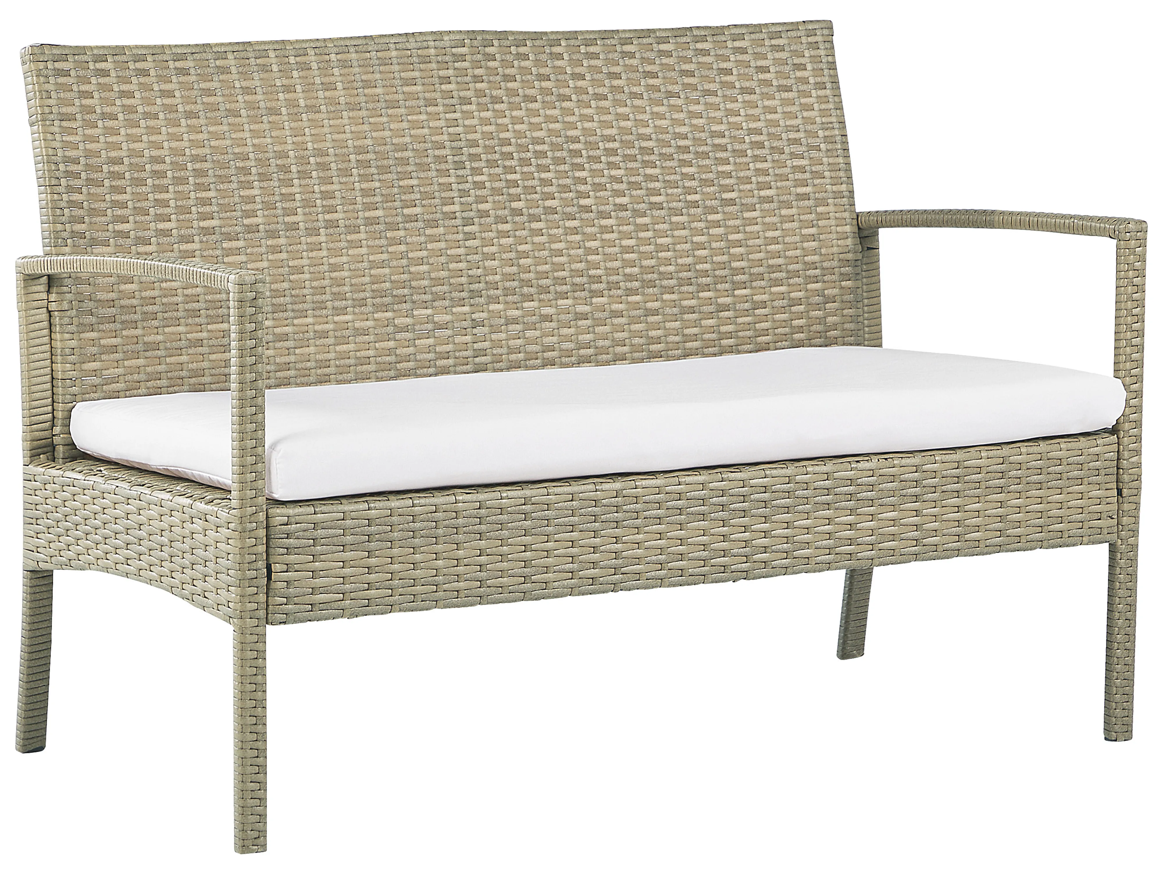 Loungeset 4-zits rotan lichtbruin/cremewit MARSALA