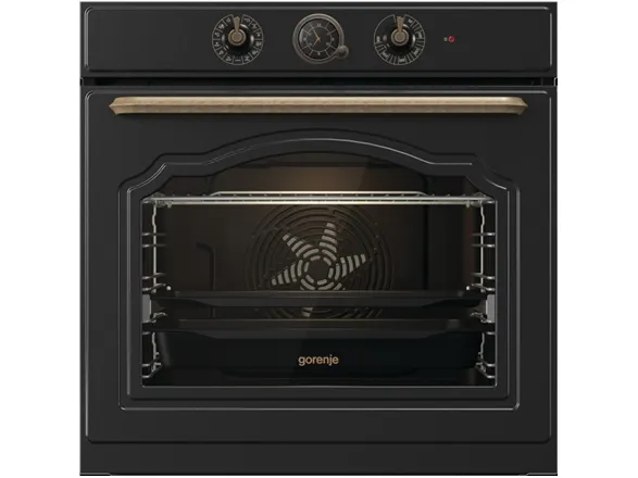 Gorenje Classic BOS67371CLB - Ovn - til indbygning - niche - bredde: 56 cm - dybde: 55 cm - højde: 59 cm - med selv-rengøring - Klasse A - mat sort