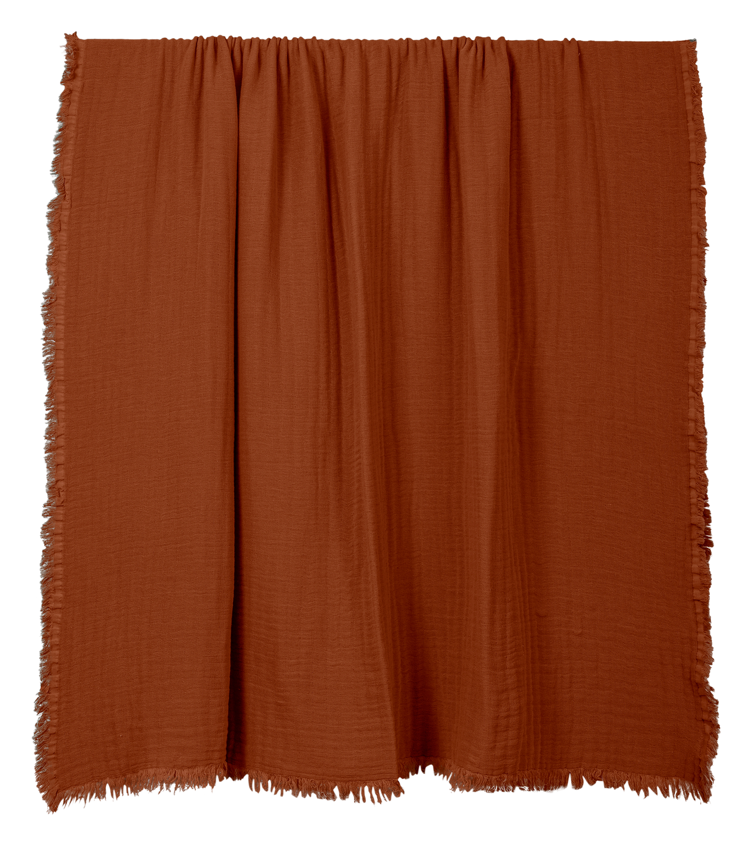 VANLY PLA - Plaid 130x190 cm en voile de coton| Marron