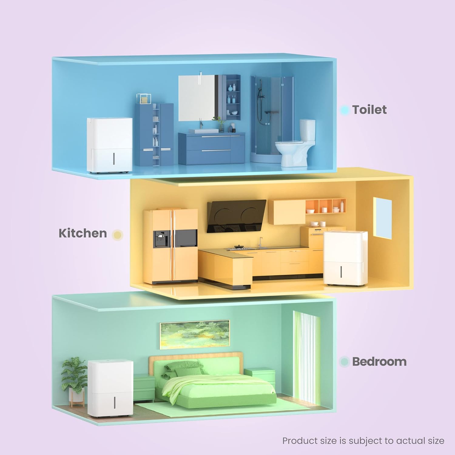 COMFEE' Déshumidificateur Compacte, Absorbe jusqu'à 10L-jour, Deshumidificateur d air avec Roulettes et Poignée, Minuterie 24H, Réservoir 2L, Pour pièce de 16-31㎡, MDDN-10DEN7