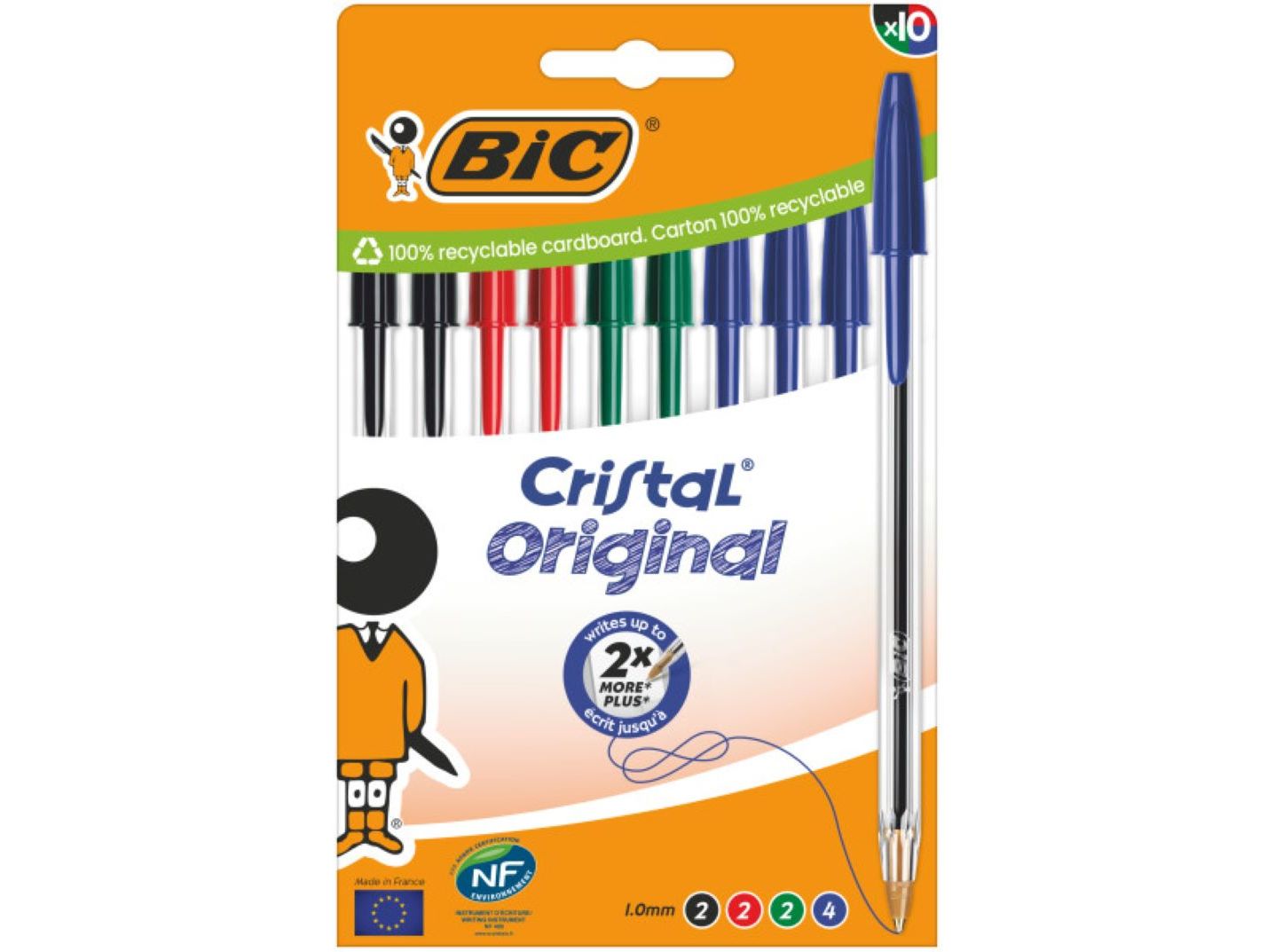 ESFEROGRÁFICA CRISTAL BIC SORTIDO 10 UNIDADES