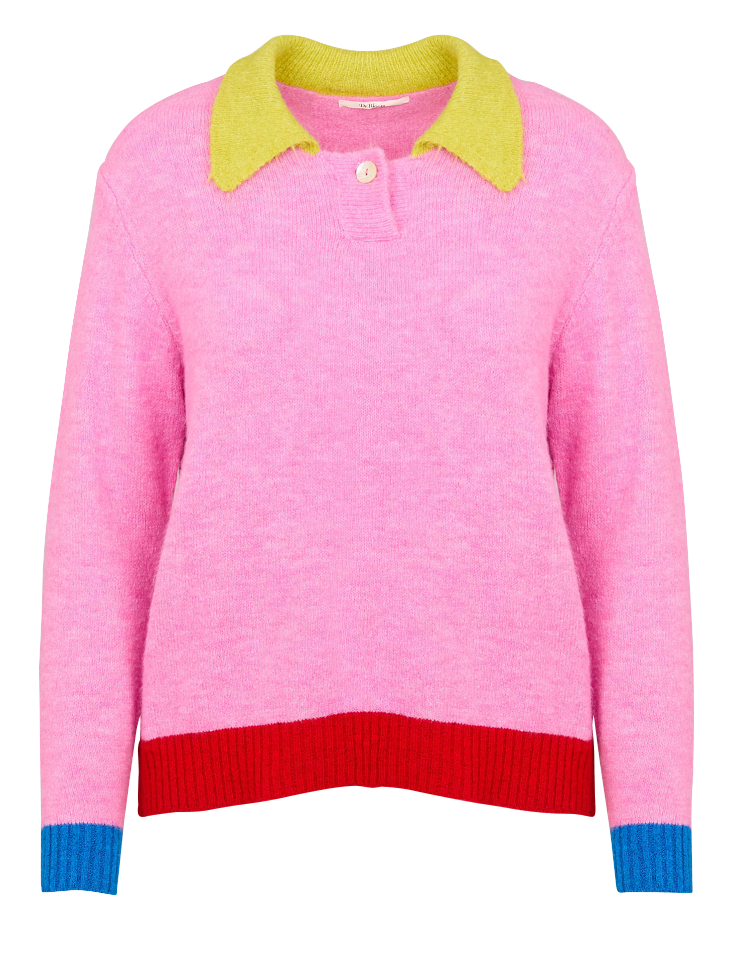 DANZA - Pull droit col classique tricolore | Rose