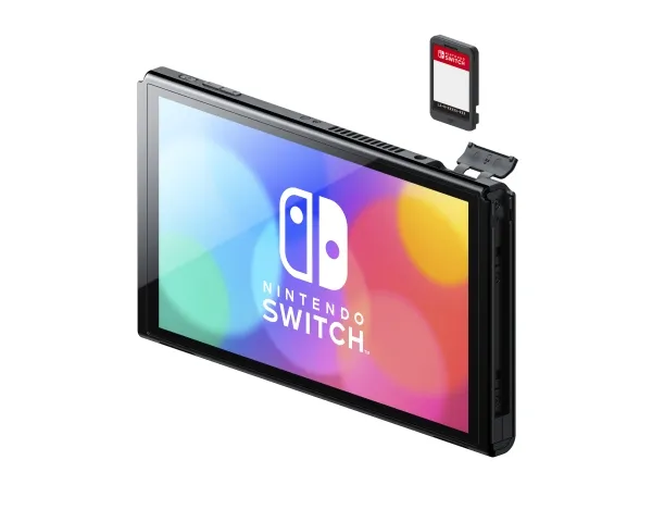 Nintendo | Switch OLED - Spilkonsol - Full HD - 64GB - Sort | Inkl. 2 x Joy-Con (Neonrød/Neonblå)