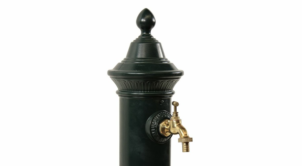 Fontaine de jardin aluminium vert 26x32x72cm
