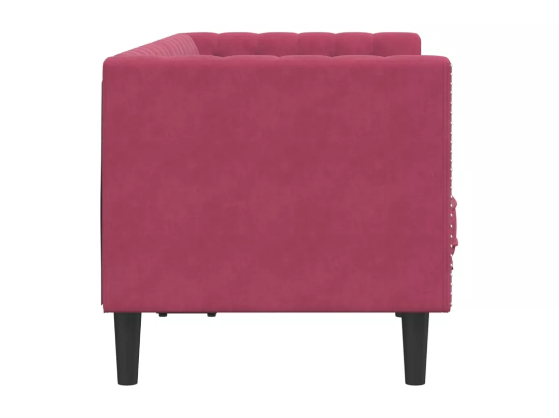 Canapé Chesterfield avec traversins 2 places velours