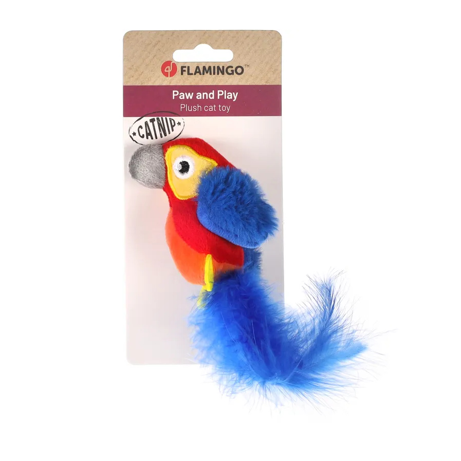 Papagaio de pelúcia Flamingo Zingo para gatos