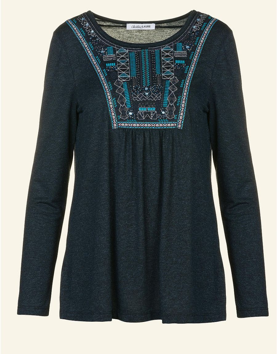 Top gris chiné