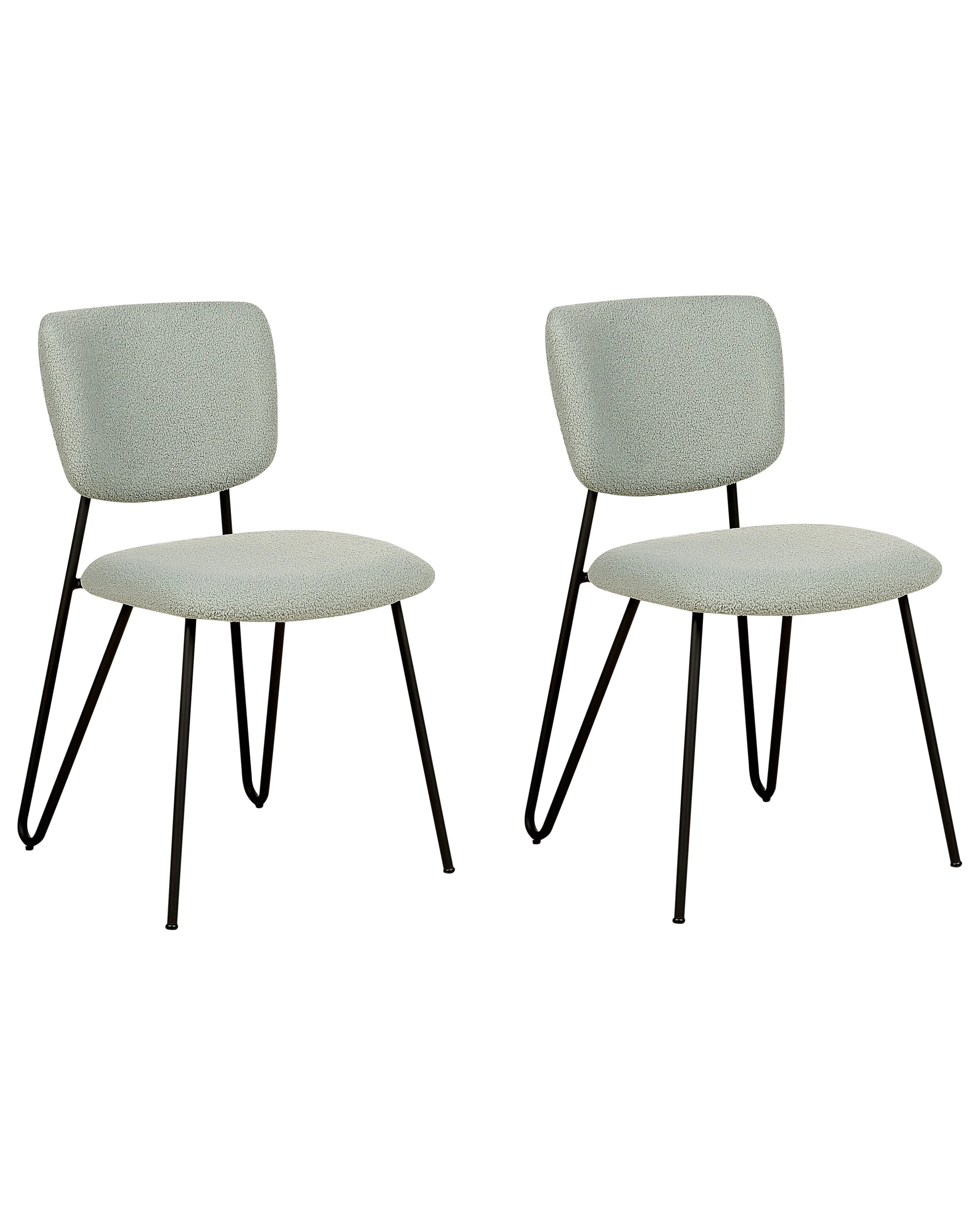 Set van 2 eetkamerstoelen NELKO Bouclé Lichtgroen