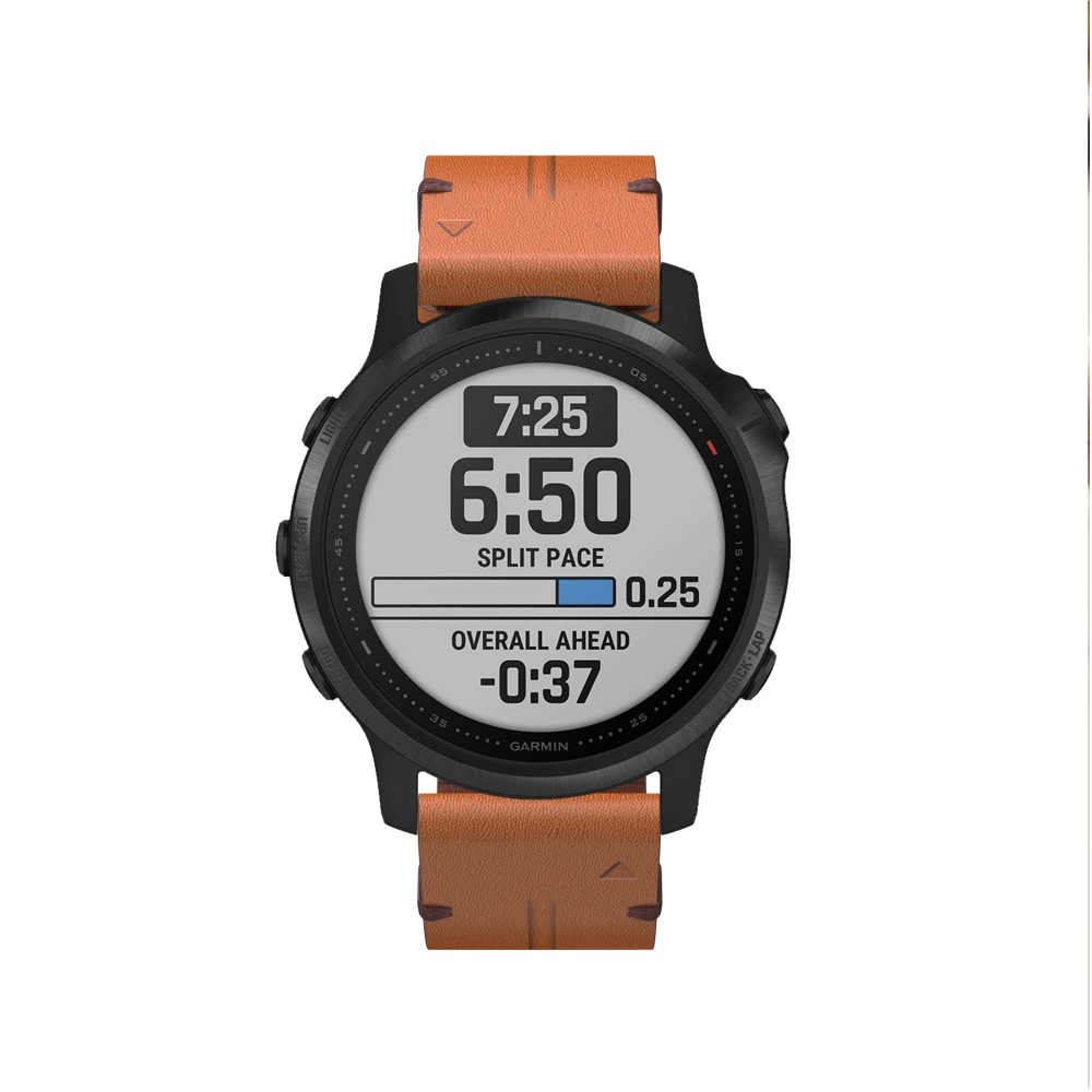 Garmin Echtleder Ersatz Armband mit Dornschliesse mit 20mm Schnellverschluss (Gelenkumfang: 167-217mm) - Braun