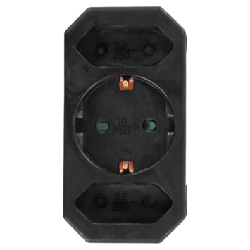 Verloopstekker 2x Euro   1x RA Zwart