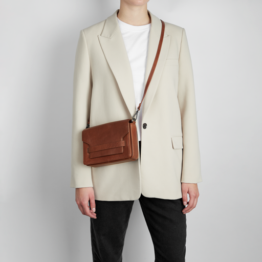 Markberg Vanya Antique Crossbody Taske, Chestnut