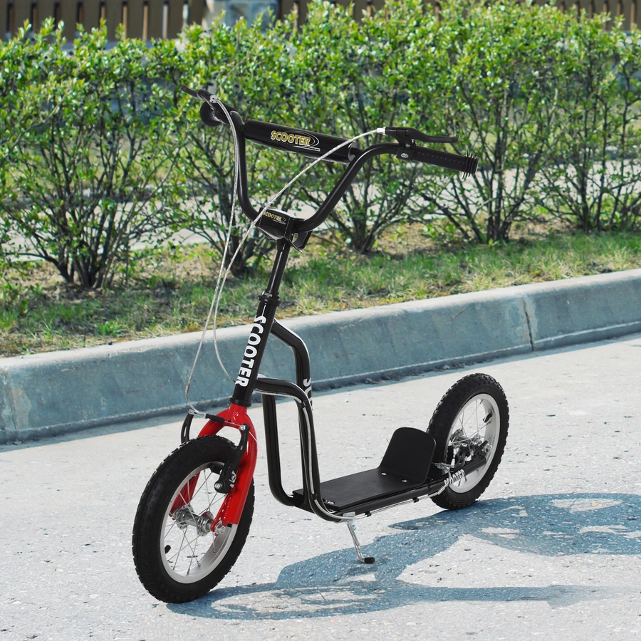 HOMCOM Kinderroller mit höhenverstellbaren Lenker schwarz