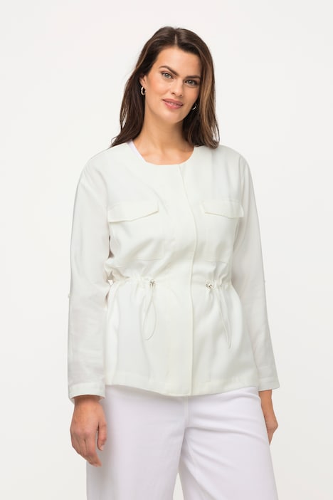 Jacke, Tunnelzug, Rundhals, 3/4-Arm