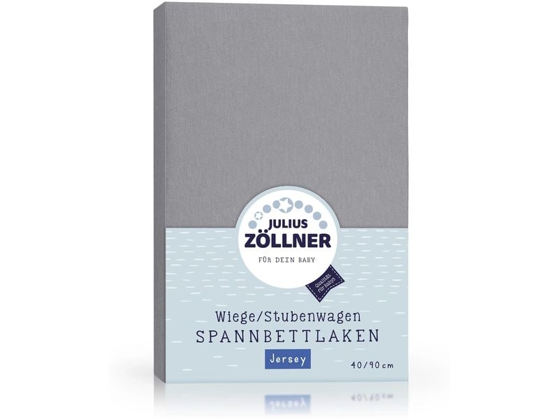 Julius Zöllner Fix-Leintuch Jersey 90 x 40 cm, Anthracite Spannbetttuch aus 100% Baumwolle