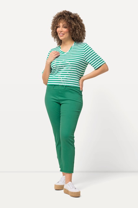 7/8-Hose Sienna, Fransensaum, schmales Bein