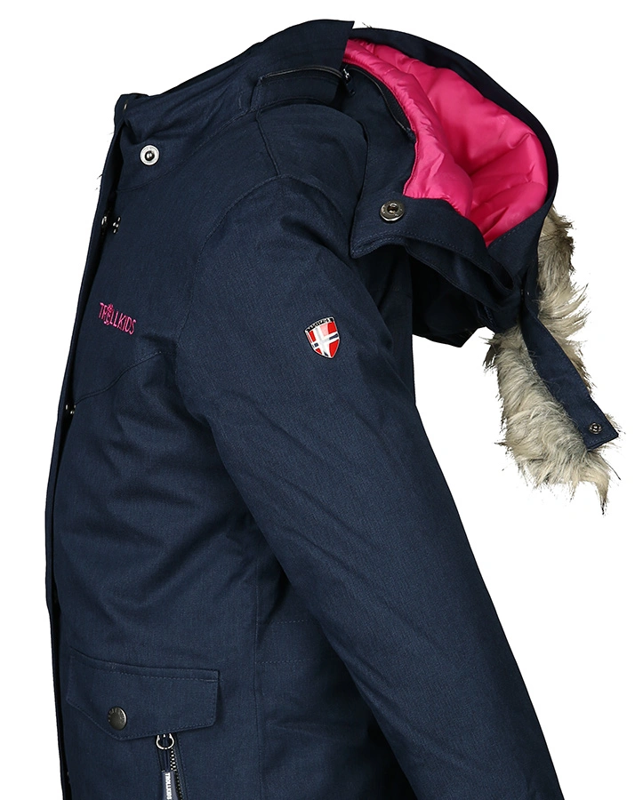 Wintermantel OSLO COAT XT mit Kunstfellbesatz in navy/magenta
