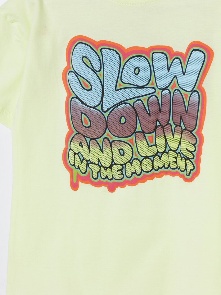 Camiseta estampada de manga curta - Amarela