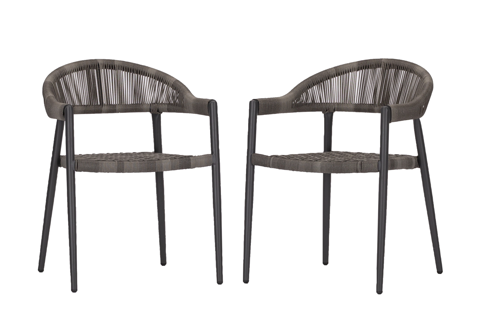 3-teiliges Gartenmöbel-Set - anthrazit-platin - 80x72 cm