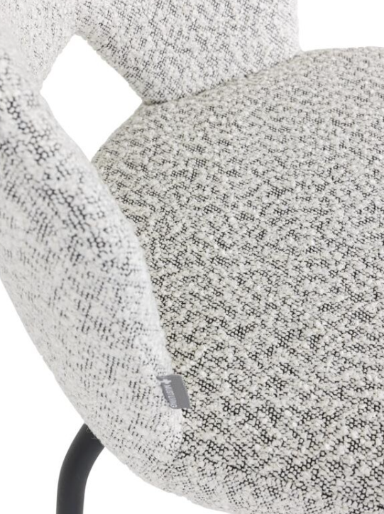Eetkamerstoel Bo lichtgrijs bouclé