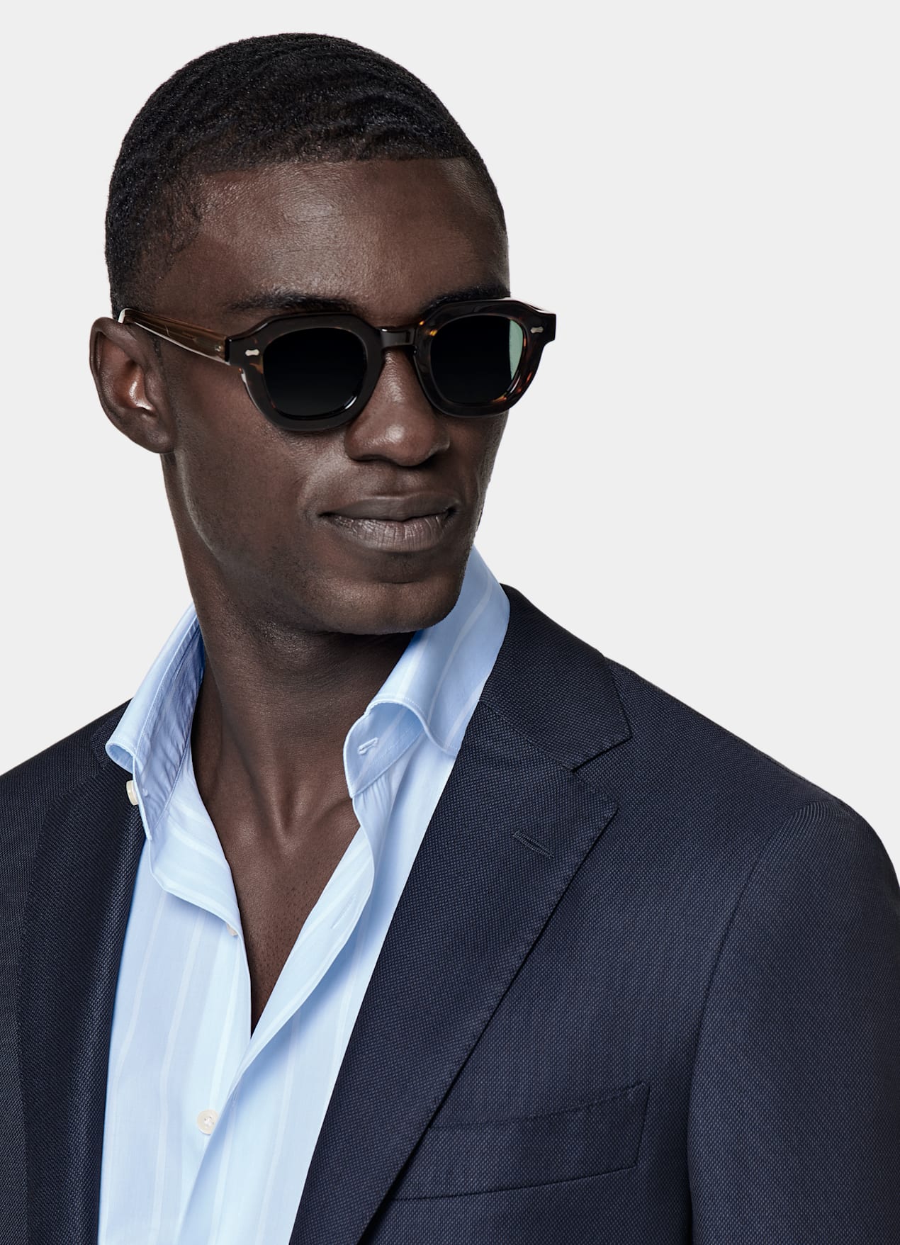 Veste de costume Sienna coupe Tailored bleu marine œil-de-perdrix