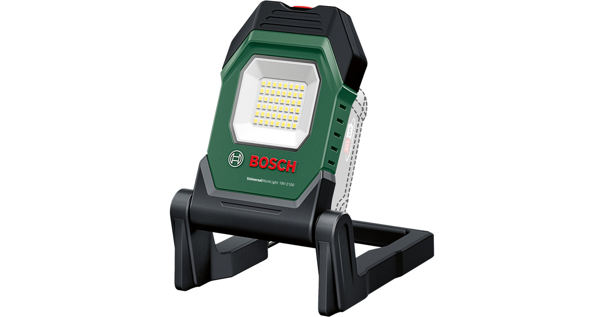 BoschUniversal WorkLight 18V-2100 werklamp  (Zwart/groen, Accu en oplader niet inbegrepen)