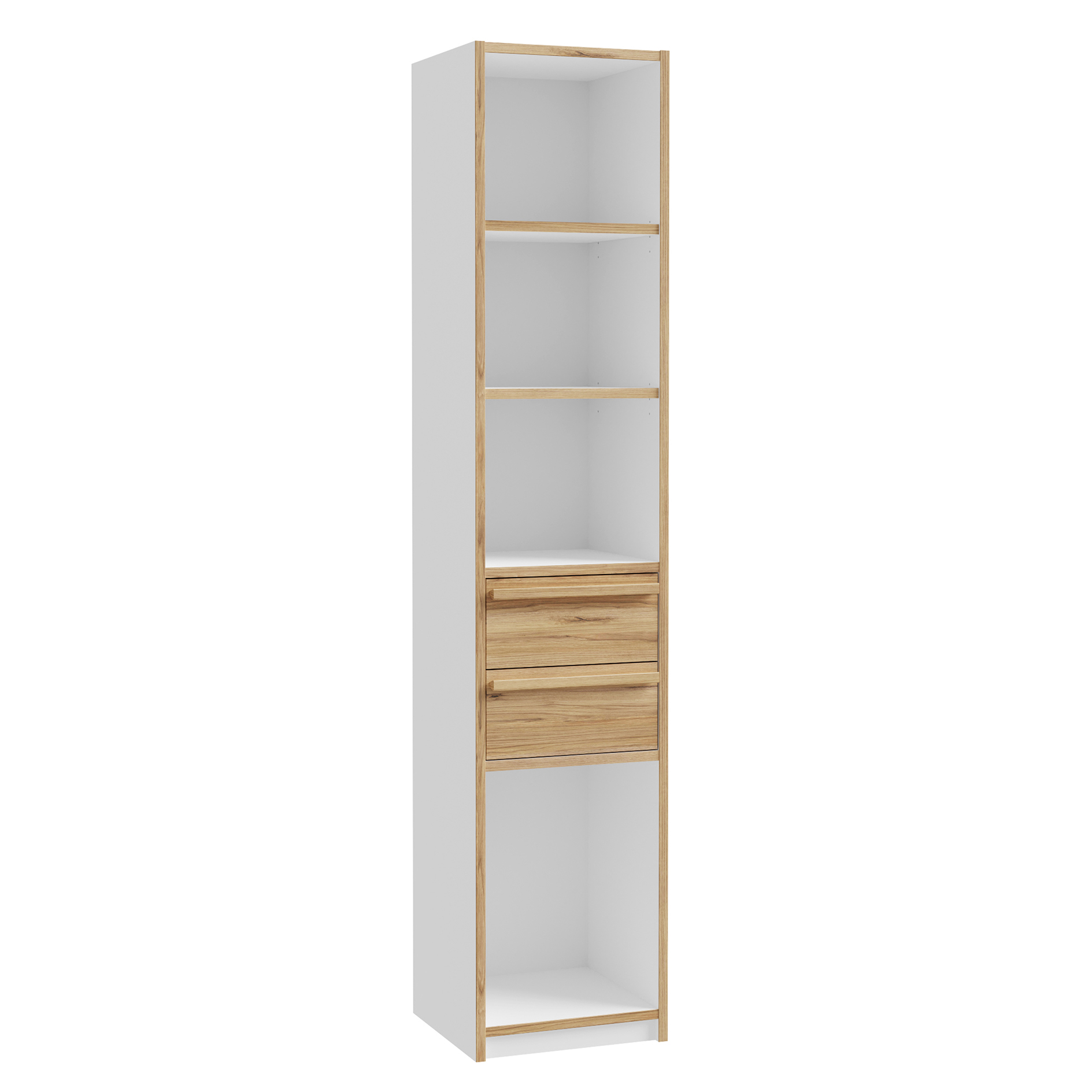 Regal - weiß-Catania Eiche - 44 cm
