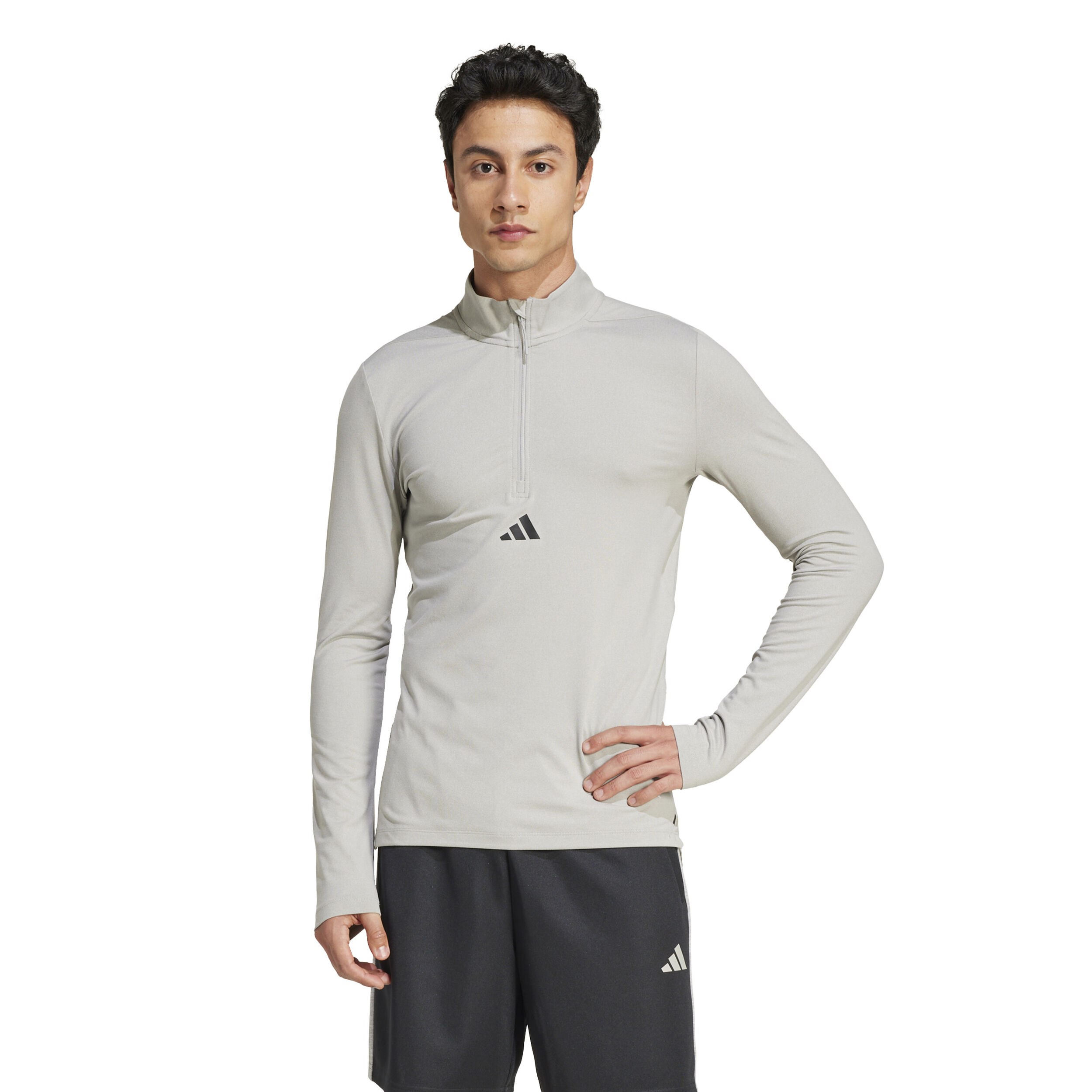 adidas Workout Half-Zip Haut Manches Longues Hommes - Gris