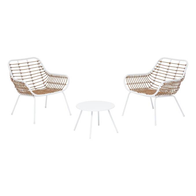 Salon de jardin duo PAOPAO Beige & Blanc