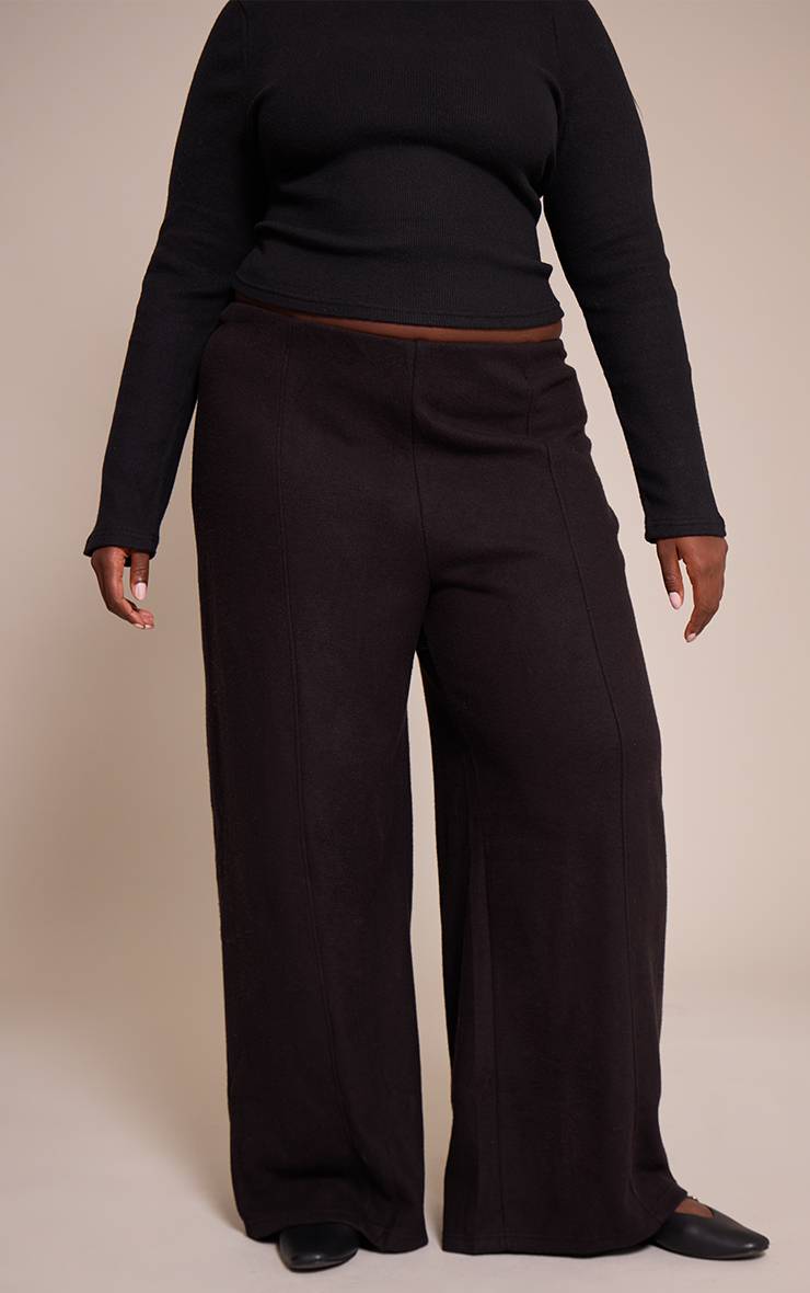 Noir Jogging Large À Pinces Toucher Doux Grande Taille