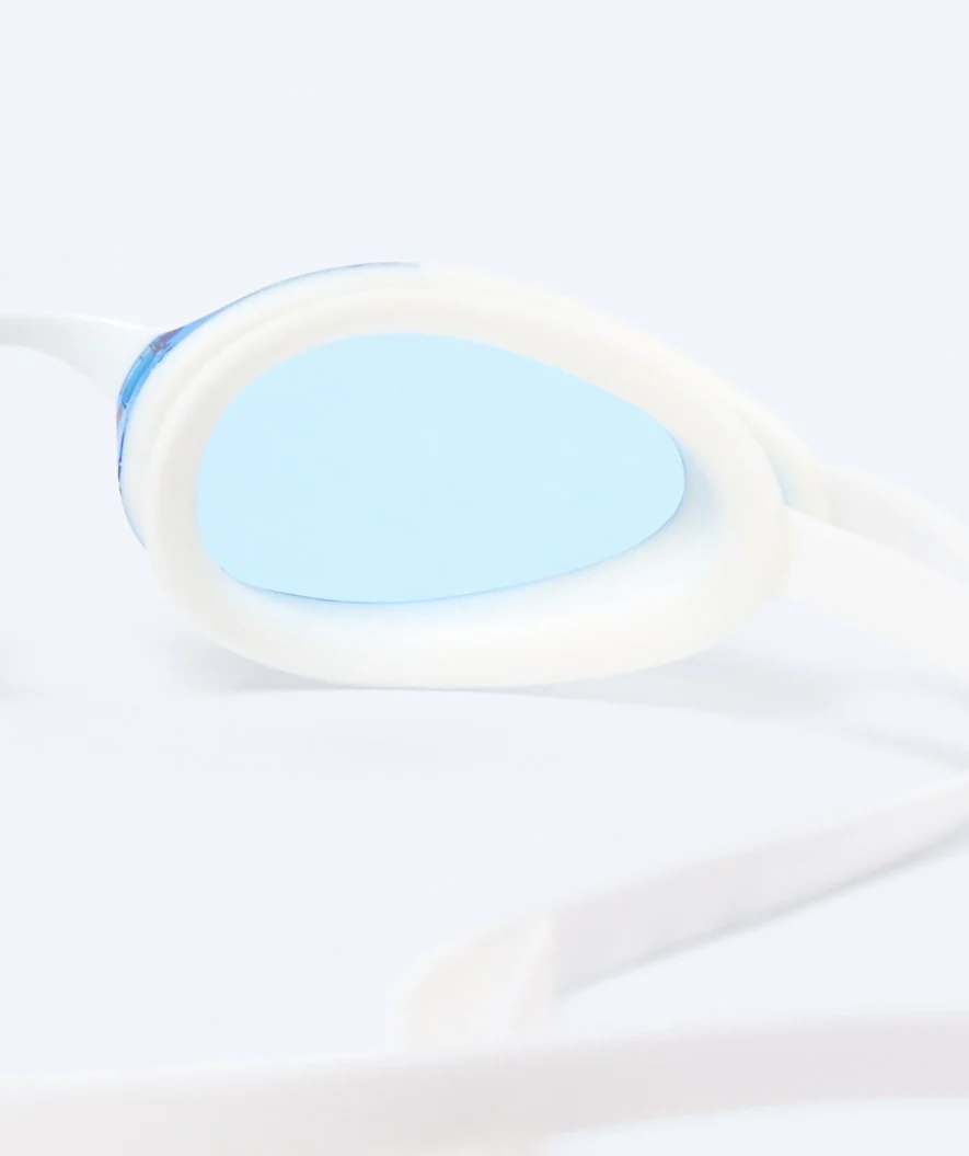 Watery Elite svømmebriller - Poseidon Ultra Mirror - Hvid/blå