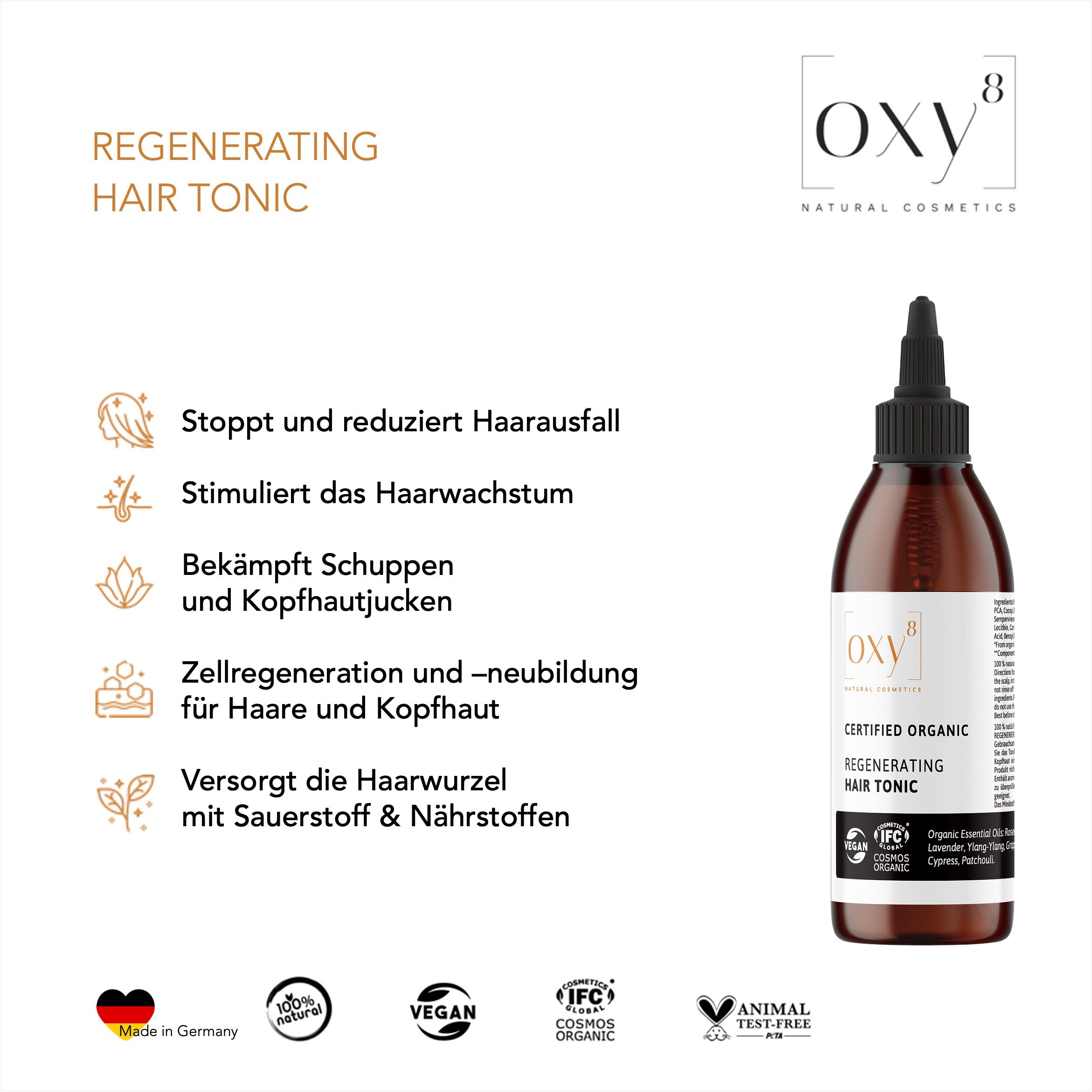 oxy8 Naturkosmetik Set - Perfekt als Geschenk: SHAMPOO & HAIR CONDITIONER & HAIR TONIC