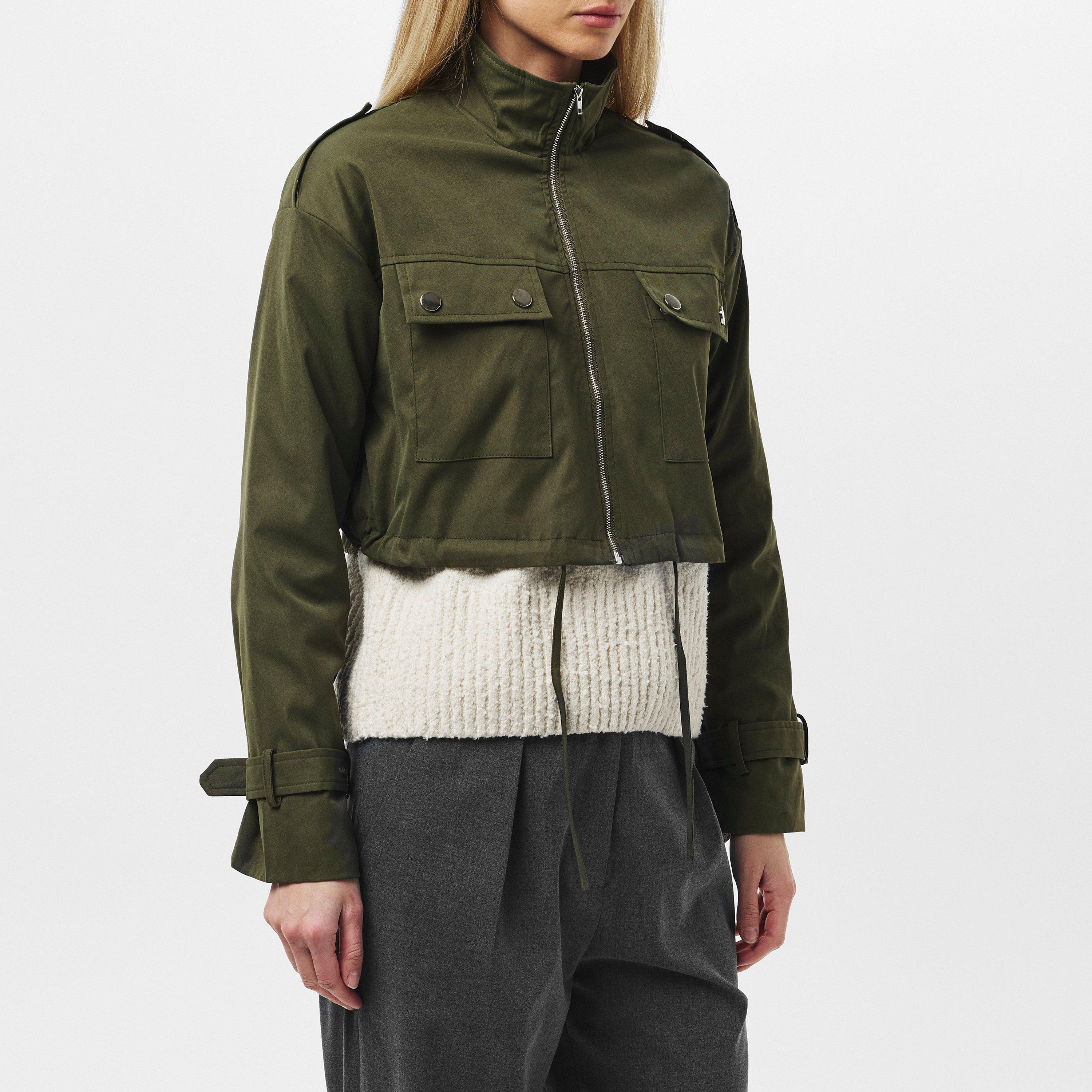 Missy Empire ME Oversized Cropped Trench Jacket Womens
