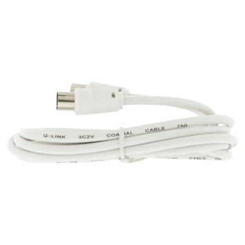 Q-Link coax kabel 3CV2 HF 2 meter stekker recht wit