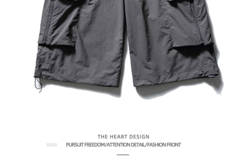 Zentrus - Effen cargoshorts met elastische taille