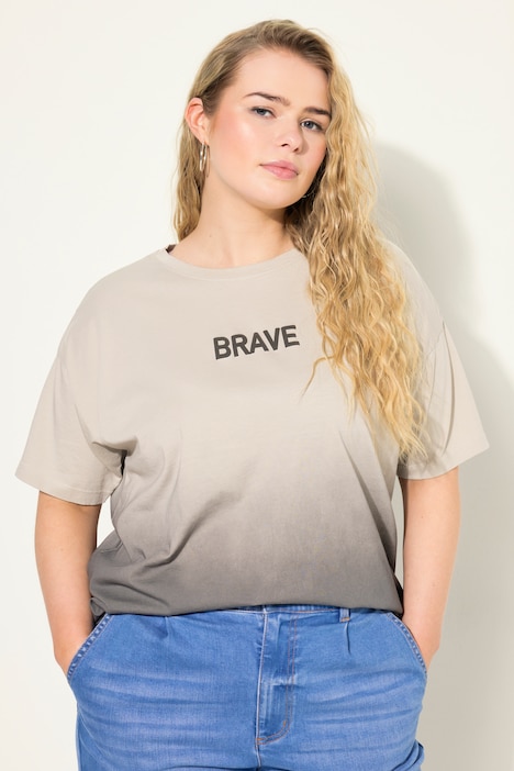 Oversized-Shirt, Statemenr, Farbverlauf, Rundhals, Halbarm