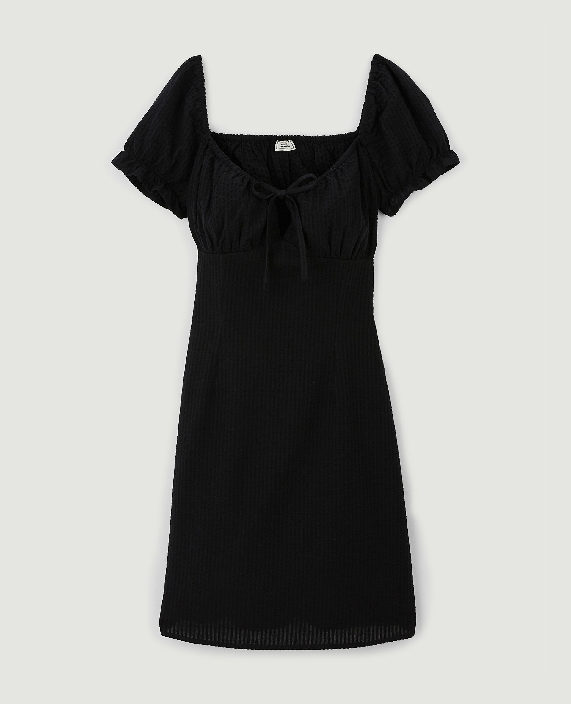 Robe courte dos-nu avec laçage - Noir