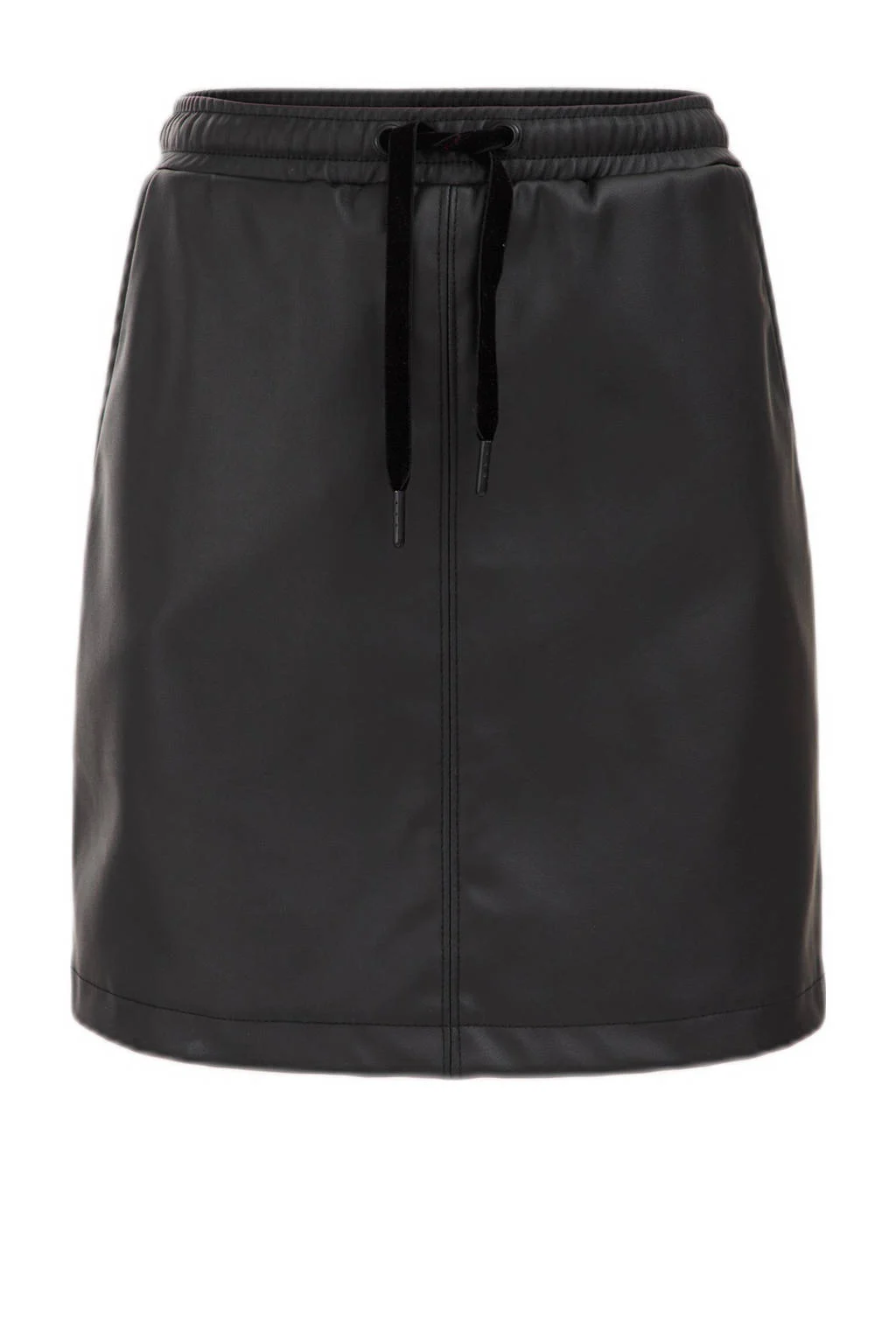 WE Fashion imitatieleren rok zwart