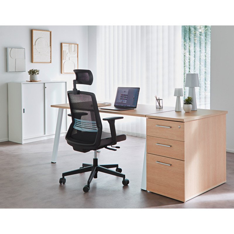 Caisson hauteur bureau bois ECLA P 80 cm 3 tiroirs