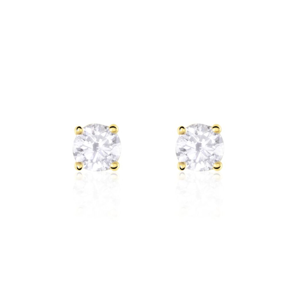 Boucles D'oreilles Puces Or Jaune Victoria Diamants