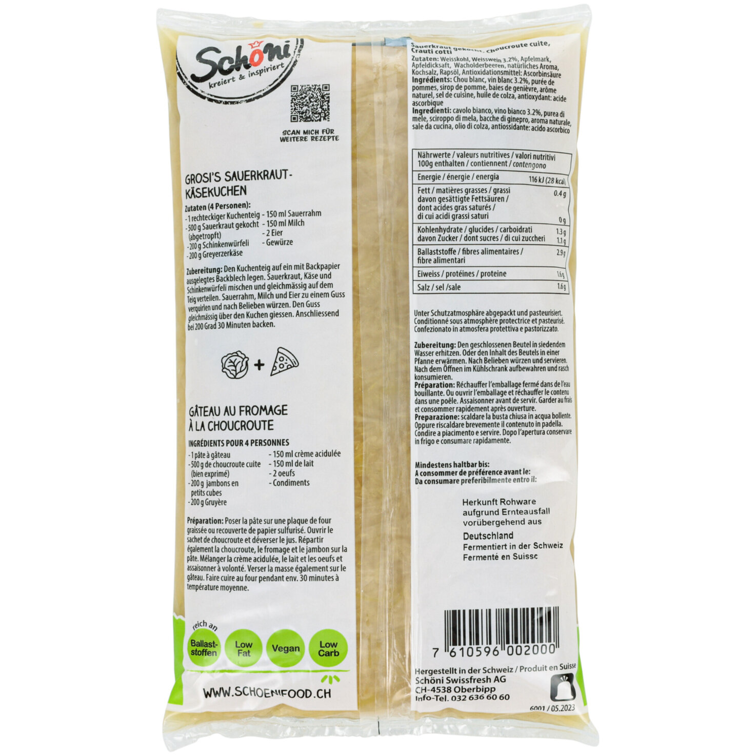 Schöni Sauerkraut gekocht -