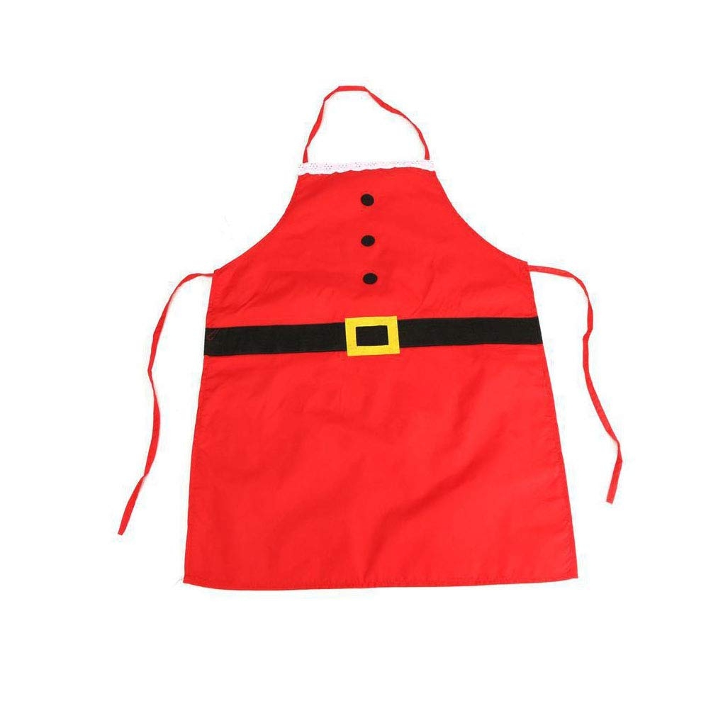 (74x49cm) Weihnachts Küchenschürze Lätzchen Kostüm im Weihnachtsmann Design - Rot