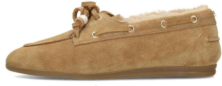 Haboob Vita gevoerde suède bootschoenen camel