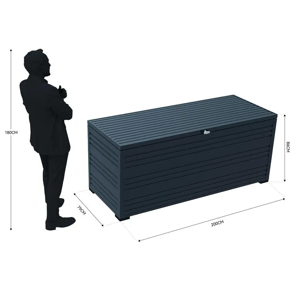Orion Sit & Store aluminium opbergbox 1318L antraciet