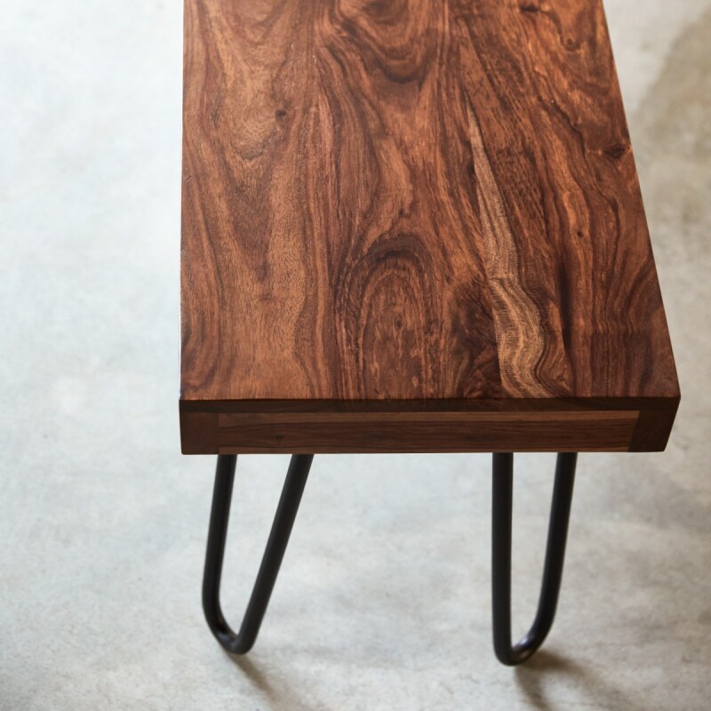 Banc Helga en palissandre massif, largeur 135 cm