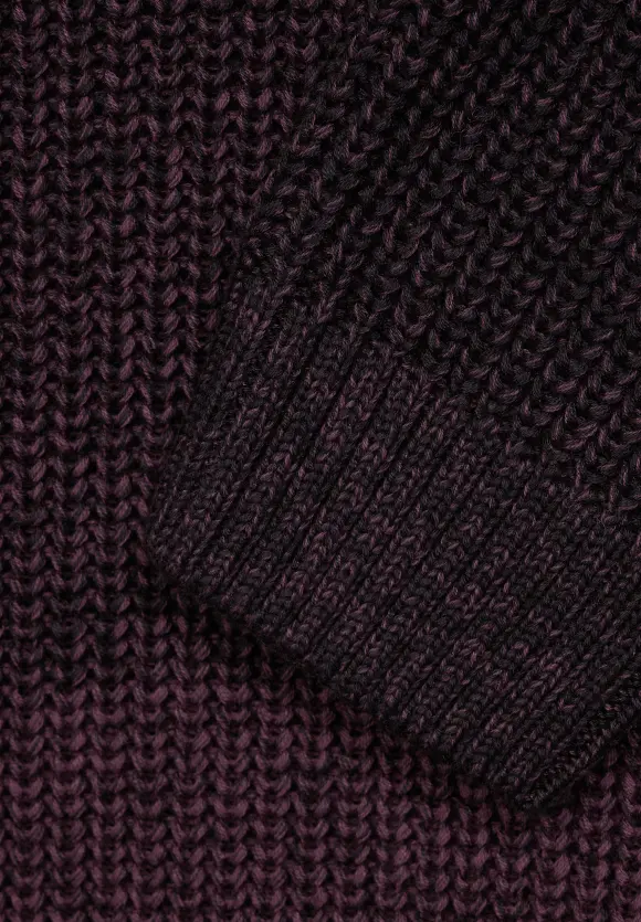 Mouliné Strickpullover - ink red