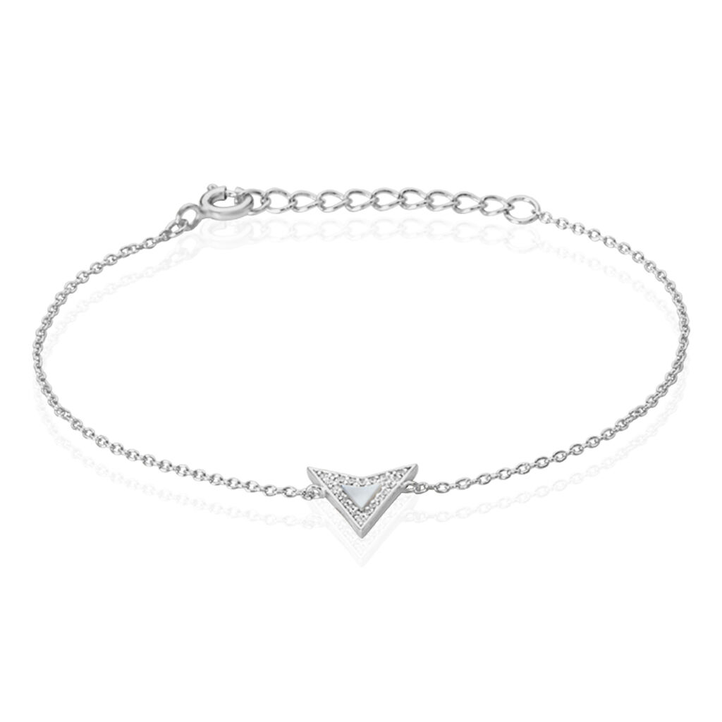 Bracelet Moric Argent Blanc Oxyde De Zirconium Nacre