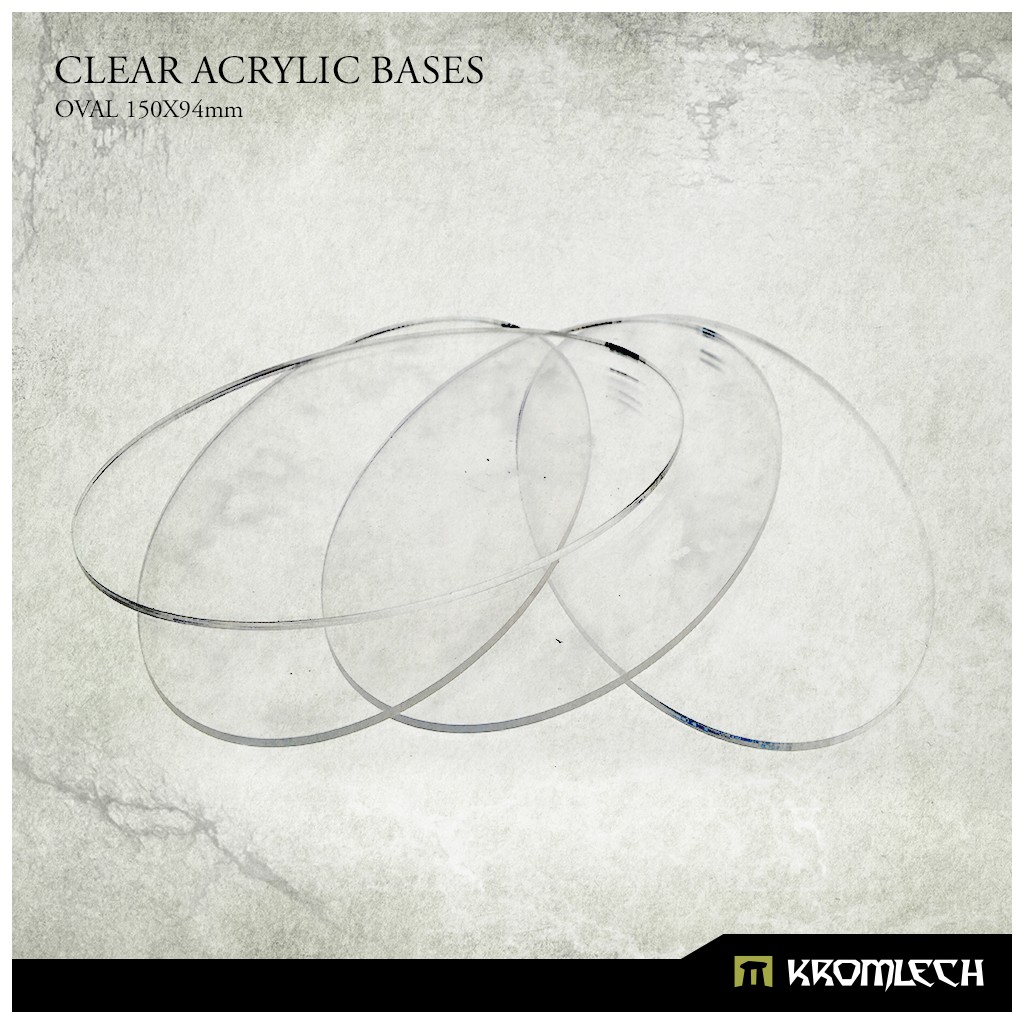 Clear Acrylic Bases: Oval 150x94mm (4)