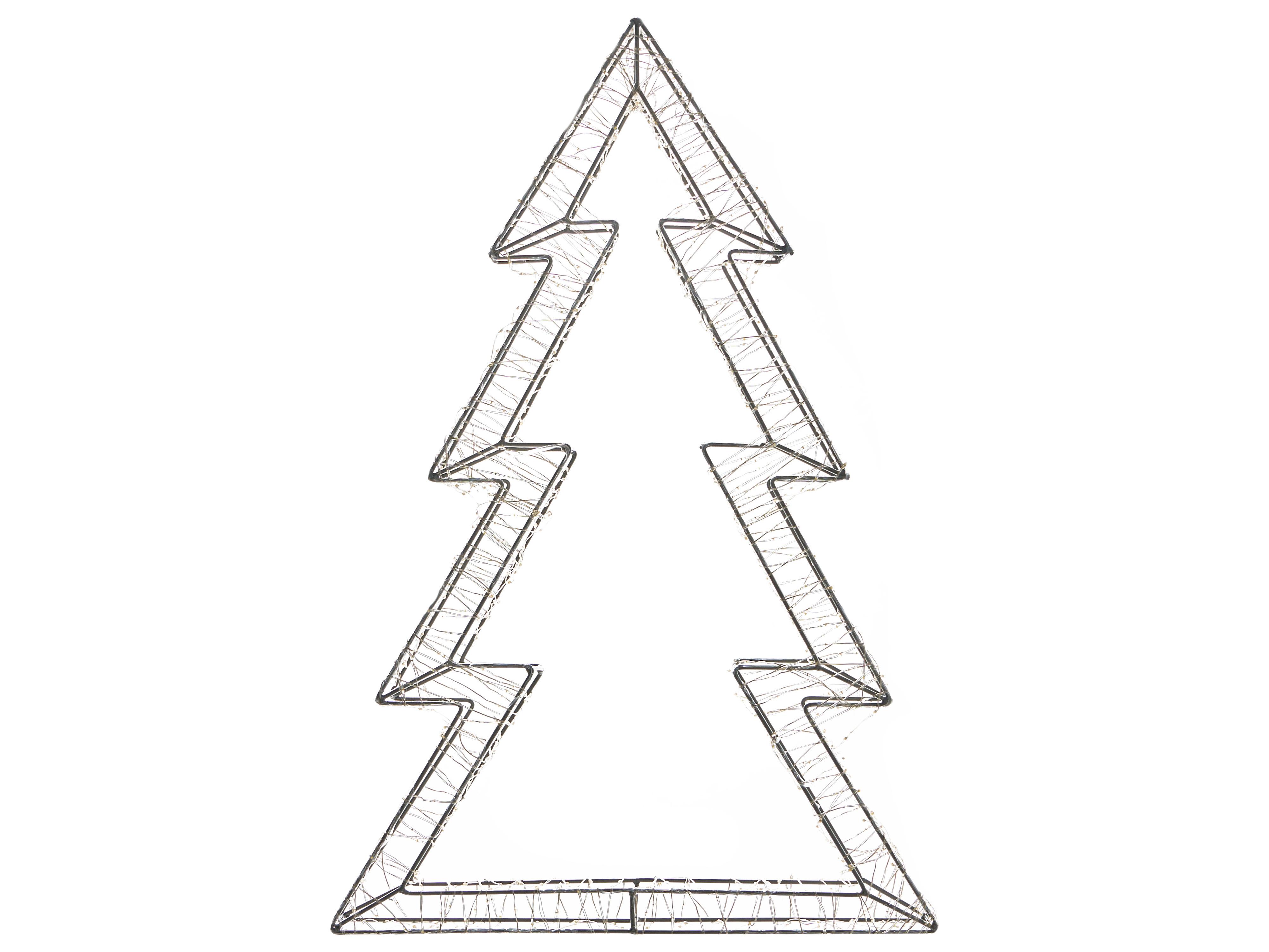 Buitendecoratie LED AKERAN Kerstboom 60 cm Zilver