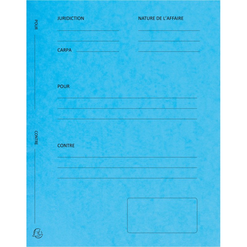 Paquet de 25 dossiers de plaidoirie pré-imprimés Exacompta - 25x32 - couleur