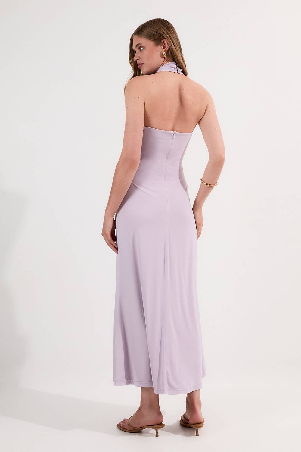 KarenMillen Robe Maxi Drapée en Crépe Jersey